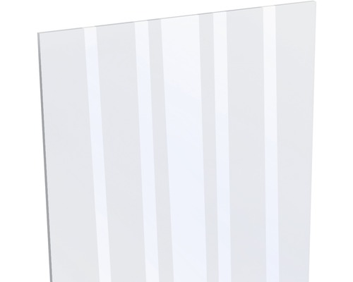 Průhledný plastový deskový materiál s pruhovaným vzorem