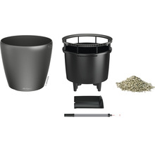 Květináč s vložkou, substrátem, ukazatelem hladiny vody a příslušenstvím