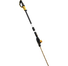 Akumulátorové nůžky na živý plot DeWalt s teleskopickou tyčí pro prořezávání stromů