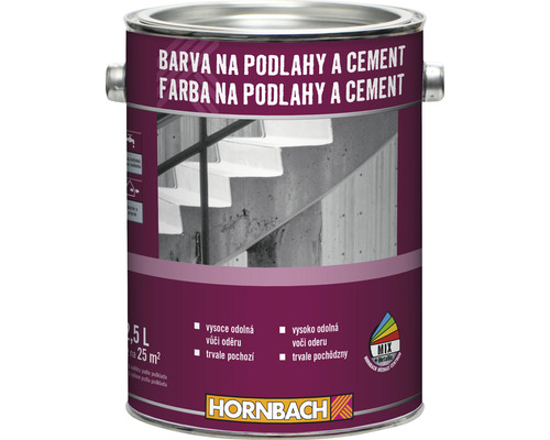 Barva na podlahy a cement HORNBACH 2,5 l RAL 7001 stříbrno-šedá