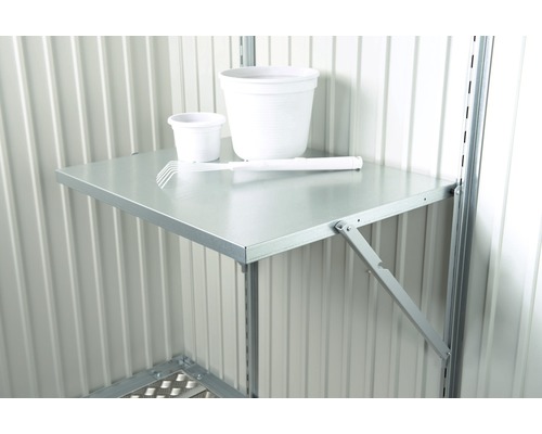 Sklápěcí stůl pro zahradní domky Biohort 69 x 58 cm stříbrný