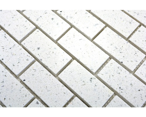 Obdélníkové bílé mozaikové dlaždice z kameniny
