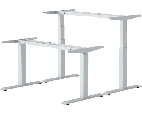 Dva výškově nastavitelné rámy psacího stolu