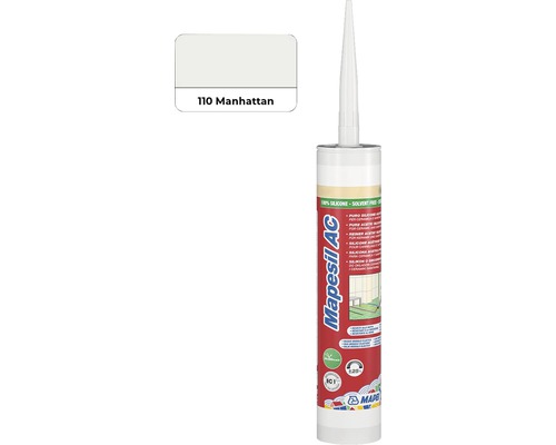 Sanitární silikon MAPEI Mapesil AC 110 manhattan 310 ml Sanitární silikon Mapei Mapesil AC 110 Manhattan v kartuši s barevným polem