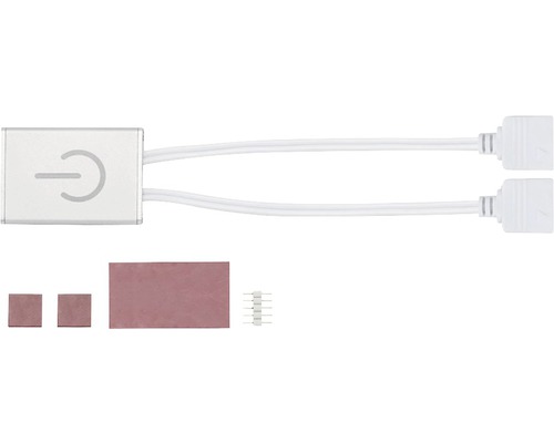 MaxLED Paulmann 70975 dotykový spínač stříbrný 24V DC LED transformátor s těsnicím materiálem a zástrčkami