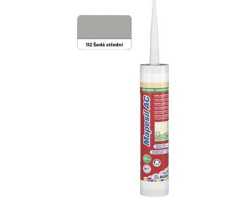 Sanitární silikon MAPEI Mapesil AC 112 středně šedá 310 ml Těsnicí hmota Mapei MapeSil AC, odstín středně šedá