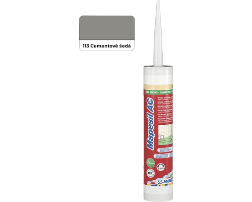 Sanitární silikon MAPEI Mapesil AC 113 cementově šedá 310 ml Tmel na spáry Mapei Mapesil AC cementově šedá 113