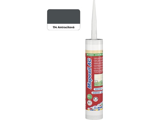 Sanitární silikon MAPEI Mapesil AC 114 antracit 310 ml Sanitární silikon Mapei Mapesil AC, odstín antracit