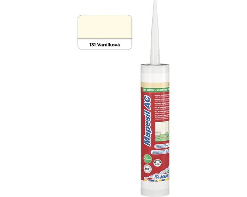 Sanitární silikon MAPEI Mapesil AC 131 vanilkově žlutá 310 ml Kartuše sanitárního silikonu Mapesil AC, odstín Vanilka