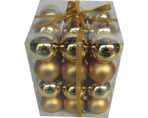 Vánoční ozdoby plastové koule Lafiora Ø 6 cm 36 ks zlaté