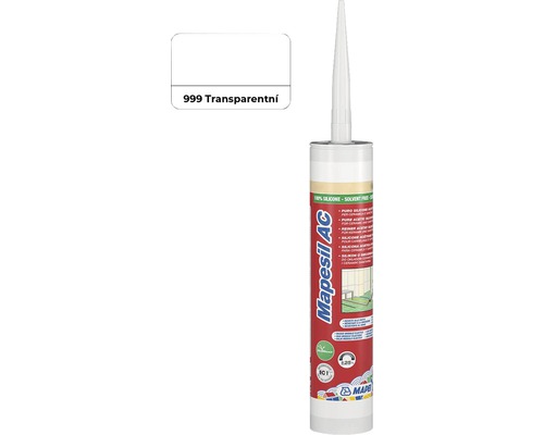 Sanitární silikon MAPEI Mapesil AC 999 transparentní 310 ml Mapei MapeSil AC silikonová kartuše transparentní