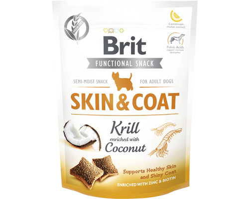 Pamlsky pro psy Brit Care Dog Functional Snack Skin & Coat Krill 150 g