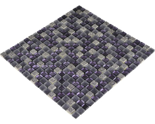 Čtvercová mozaiková dlaždicová síť se skleněnými a ornamentálními detaily