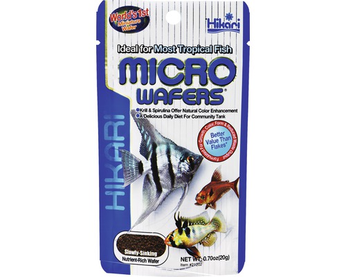 Krmivo pro ryby HIKARI Tropical Micro Wafers 20 g Balení krmiva pro ryby Hikari Micro Wafers pro většinu tropických ryb