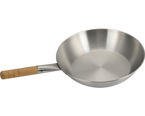 Nerezová pánev s dřevěnou rukojetí