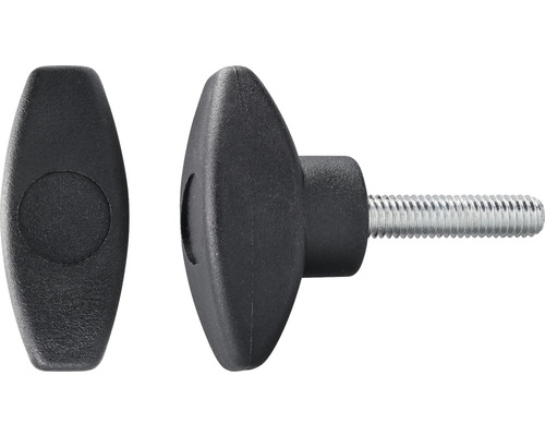 Křídlový šroub Ø 40 mm M6x26 černý, 20 kusů