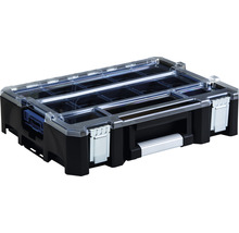 Sortimentový box s transparentním víkem a černým tělem