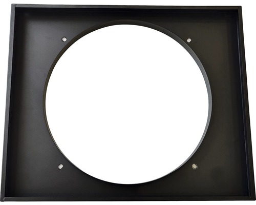 Čtvercový kovový rám s kruhovým výřezem