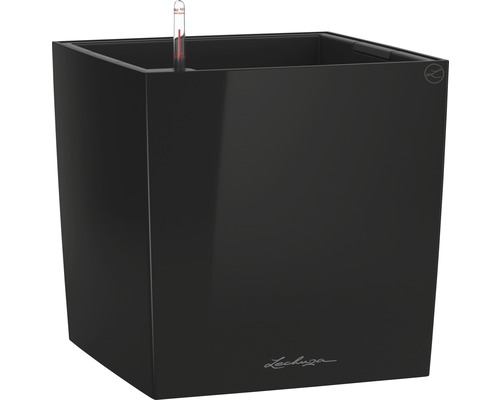 Černý květináč Lechuza s ukazatelem hladiny vody