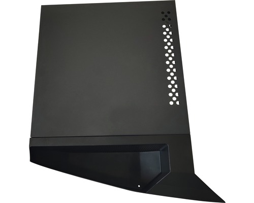 Černá část počítačové skříně s perforací pro lepší ventilaci