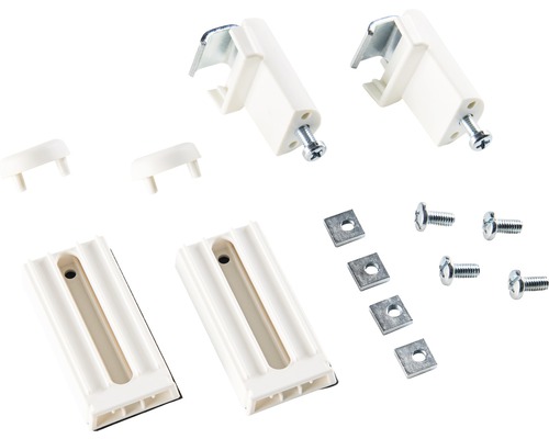 Upevňovací sada pro plisované žaluzie se šrouby, držáky a kryty