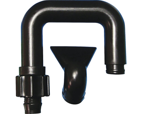 Černý odtok jezírka a přepadové koleno pro zahradní jezírka