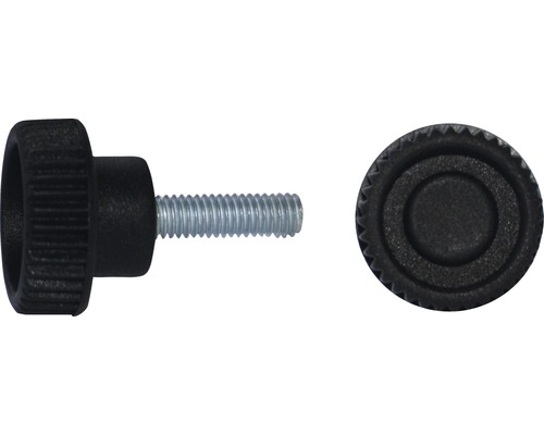 Šroub s vroubkovitou hlavou Ø 26 mm M6x20 černý, 20 kusů Šroub s vroubkovitou hlavou Ø 26 mm M6x20 černý, 20 kusů