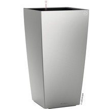 Vysoký, stříbrný květináč se zavlažovacím systémem