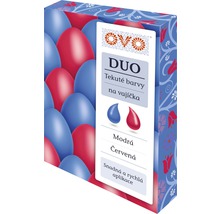 Balení modré a červené barvy na vajíčka