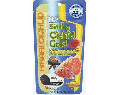 Krmivo pro cichlidy HIKARI Cichlid Gold sinking mini 100 g Krmivo pro ryby Hikari Sinking Cichlid Gold Mini Pellet, 100 gramů