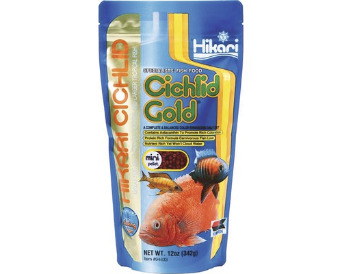 Krmivo pro cichlidy HIKARI Cichlid Gold sinking mini 342 g Krmivo pro ryby Hikari Cichlid Gold pro větší tropické ryby v 342gramovém balení