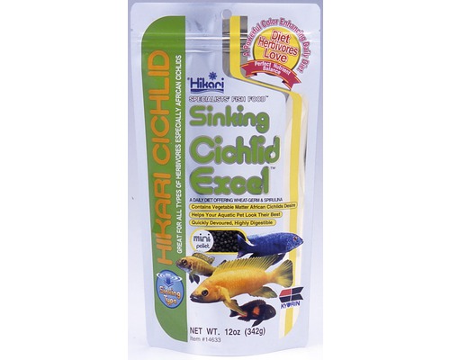 Krmivo pro ryby Hikari Sinking Cichlid Excel Mini 342 g Hikari Cichlid Excel krmivo pro býložravé akvarijní ryby v 342gramovém balení