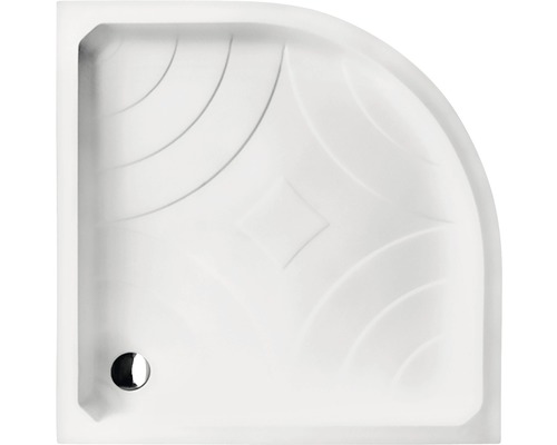 Čtvrtkruhový sprchový kout ze sanitárního akrylátu s odtokovou armaturou