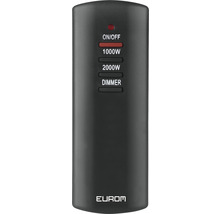 Černé dálkové ovládání Eurom s tlačítkem zapnutí/vypnutí, 1000 W, 2000 W a stmívačem