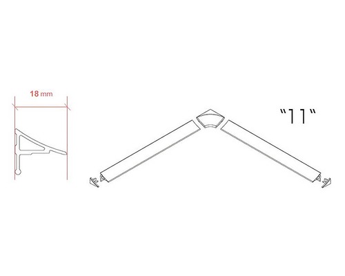 Schéma profilových lišt s rozměry a příkladem montáže