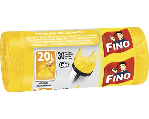 Pytle na odpadky FINO, 20 l / 30 ks, žluté