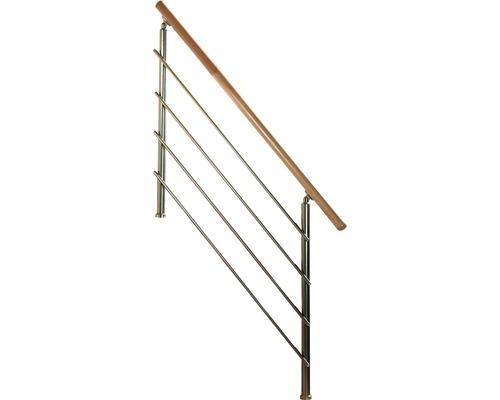 Nerezové zábradlí s dřevěným madlem