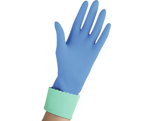 Modrá nitrilová rukavice s prodlouženou manžetou