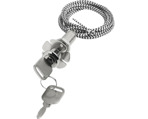 Zámek s klíči a textilním kabelem