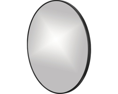 Kulaté zrcadlo do koupelny Round Line Ø 60 cm v černém rámu