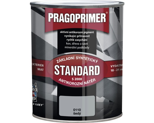 Základní barva na kov PRAGOPRIMER S2000, šedá 0110 4 l Antikorozní barva Pragoprimer Standard S 2000 v plechovce