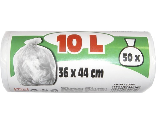 Role s padesáti pytli na odpadky o objemu deset litrů a velikosti 36 x 44 centimetrů