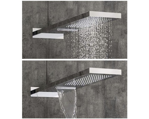 Detail hlavové sprchy s funkcí vodopádu