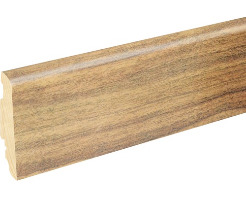 Soklová lišta Skandor Morris Walnut lesklá FU60L 19x58x2400 mm Dřevěná podlahová lišta s dřevěnou strukturou