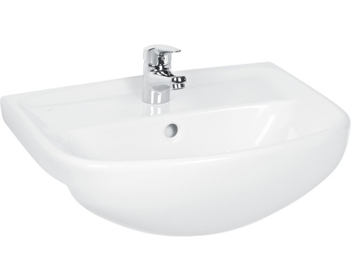 Umyvadlo Jika Lyra Plus 55x45 cm otvor pro baterii uprostřed H8133820001041 Keramické umyvadlo s vodovodní baterií do koupelny