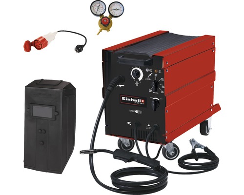 Svářečka Einhell se svářečskou maskou, redukčním ventilem a zástrčkou
