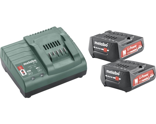 Rychlonabíječka a akumulátor Metabo sada 12V, 2 x 2,0 Ah Rychlonabíječka a akumulátor Metabo sada 12V, 2 x 2,0 Ah