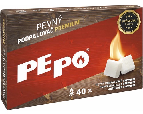 Podpalovač pevný PE-PO Premium bílé kostičky 40 ks