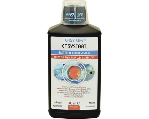 Přípravek pro úpravu vody Easy Life EasyStart 500 ml Easy Life Easystart bakteriální startér pro sladkovodní a mořská akvária, 500 ml