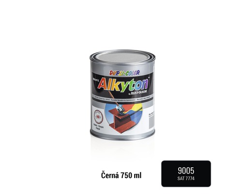 Samozákladová barva na rez i dřevo satén Alkyton 0,75 l černá RAL 9005